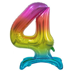 Standing Foil Number Balloon - Rainbow 76cm
