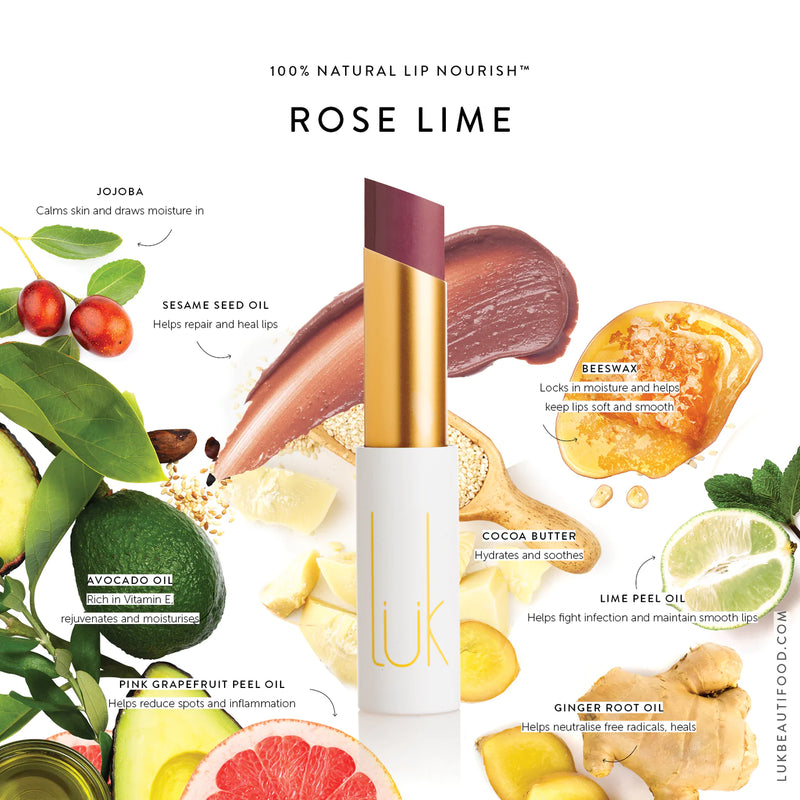 Luk Beautifood Lip Nourish – Rose Lime Natural Lipstick
