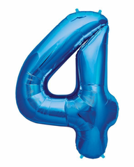 INFLATED 86cm Blue Number Balloons