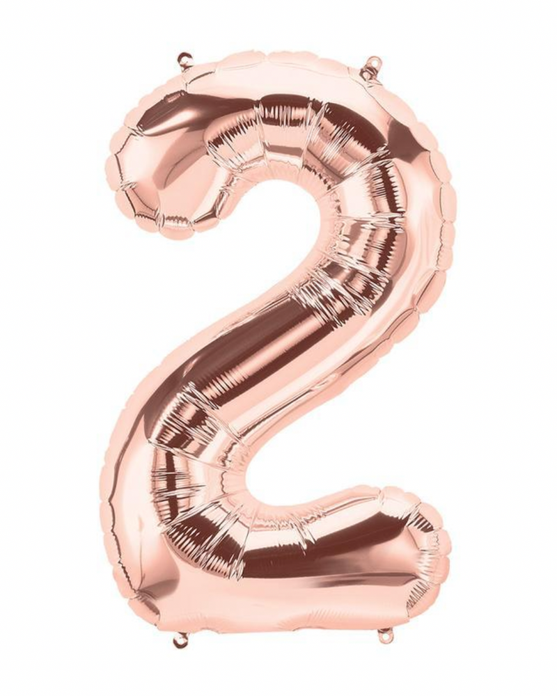 INFLATED 86cm Rose Gold Number Balloons