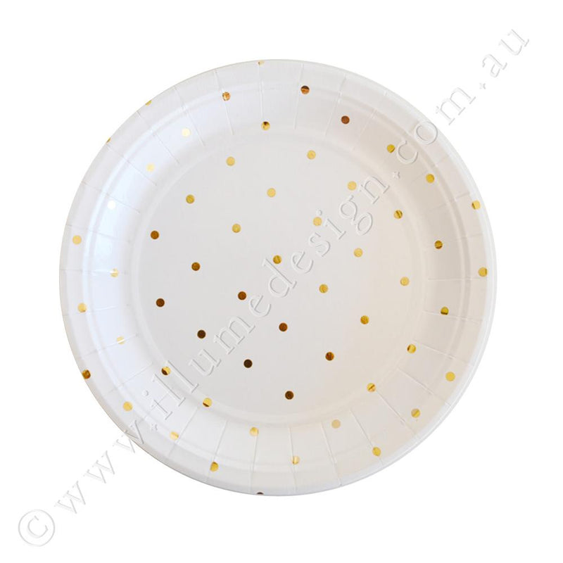 Gold Dots Dessert Plates