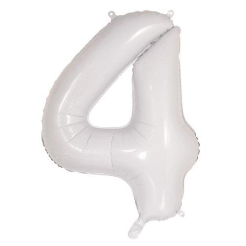 86cm White Number Balloons