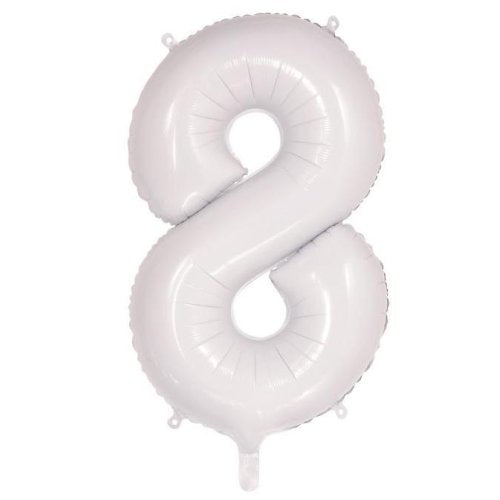 86cm White Number Balloons