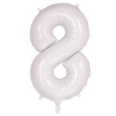86cm White Number Balloons