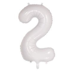 86cm White Number Balloons