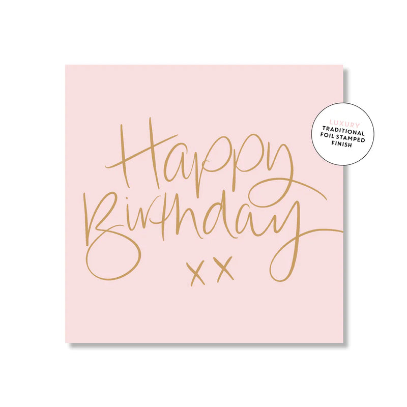 Mini Card - Birthday Script Blush