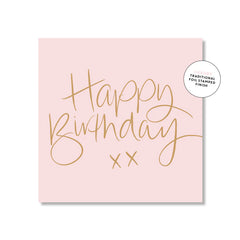 Mini Card - Birthday Script Blush