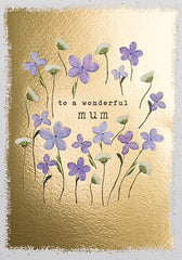 Wonderful Mum Birthday - Purple Flowers