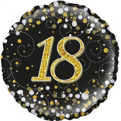 INFLATED Sparkling Fizz Black & Gold Birthday Numbered