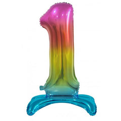 Standing Foil Number Balloon - Rainbow 76cm
