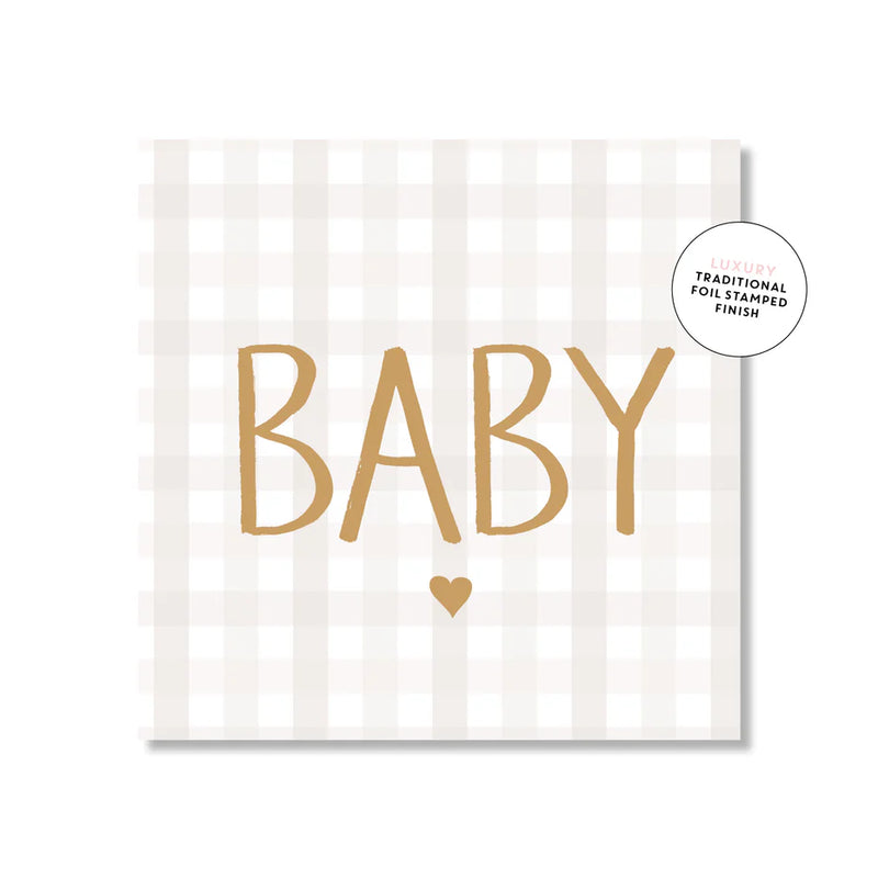 Mini Card - Baby Beige Gingham