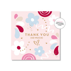 Mini Card - Thank You Floral Retro