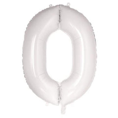 86cm White Number Balloons