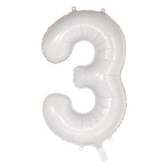 86cm White Number Balloons
