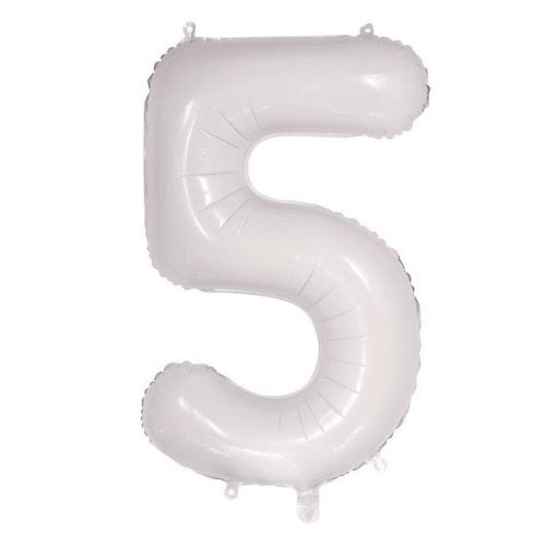 86cm White Number Balloons