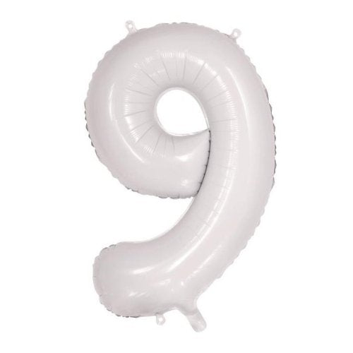 86cm White Number Balloons