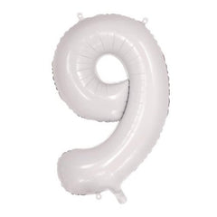 86cm White Number Balloons
