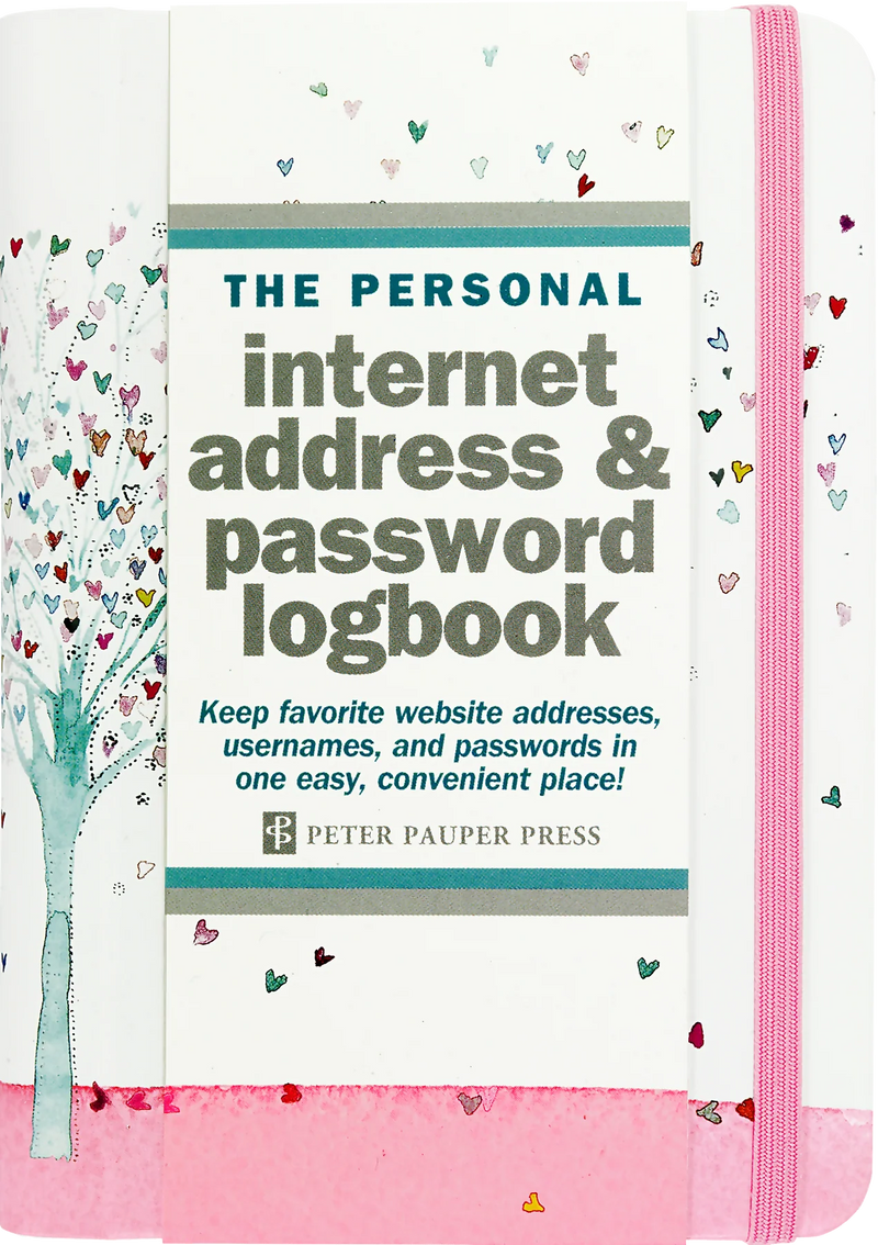 Tree of Hearts Internet Address & Password Logbook