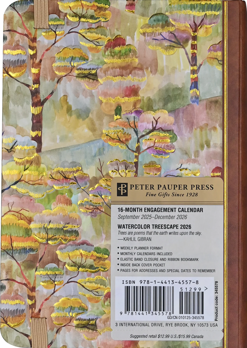 2026 Watercolor Treescape Weekly Planner