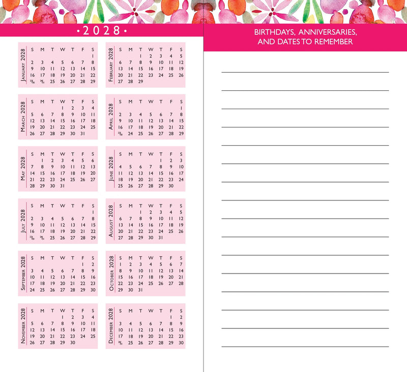 2026-27 Watercolor Garden 2-Year Pocket Planner