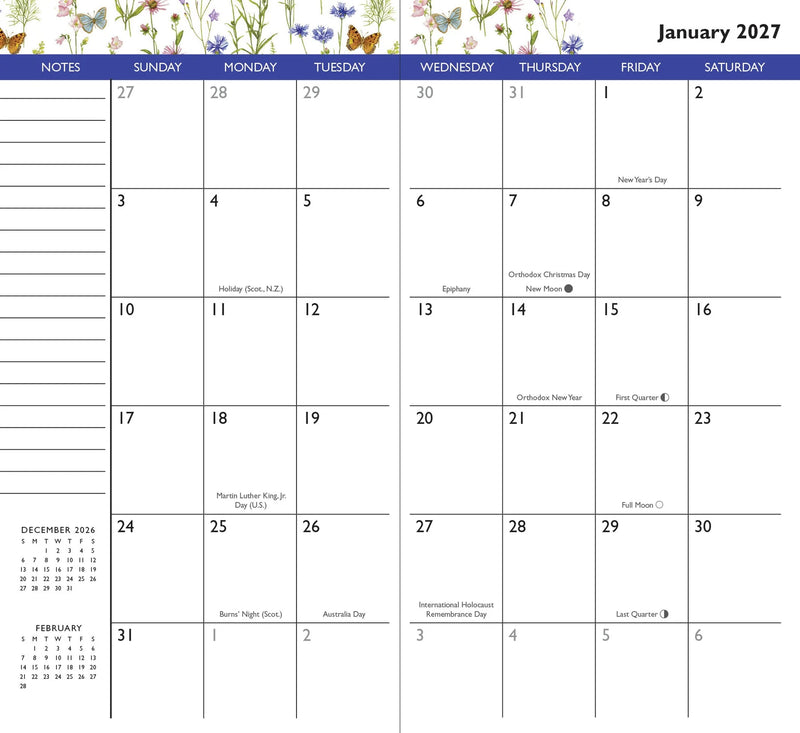 2026-27 Wildflower Garden 2-Year Pocket Planner