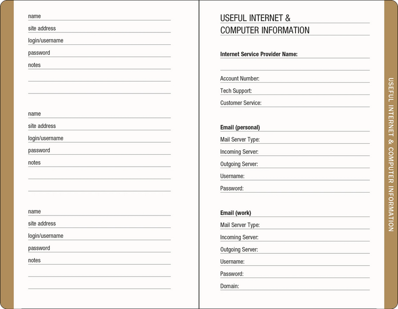 Amalfi Lemons Internet Address & Password Logbook
