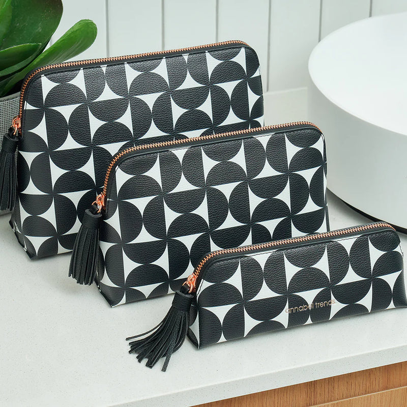 Vanity Bag - Large - Black & White Geometric
