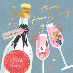 Happy Anniversary - Flutes Champagne