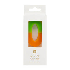 Orange & Green Number Candle - 0