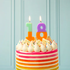 Orange & Mint Green Number Candle - 1