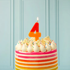 Orange & Red Number Candle - 4