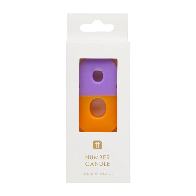 Orange & Purple Number Candle - 8