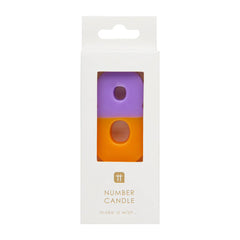 Orange & Purple Number Candle - 8