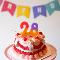 Orange & Pink Number Candle - 2