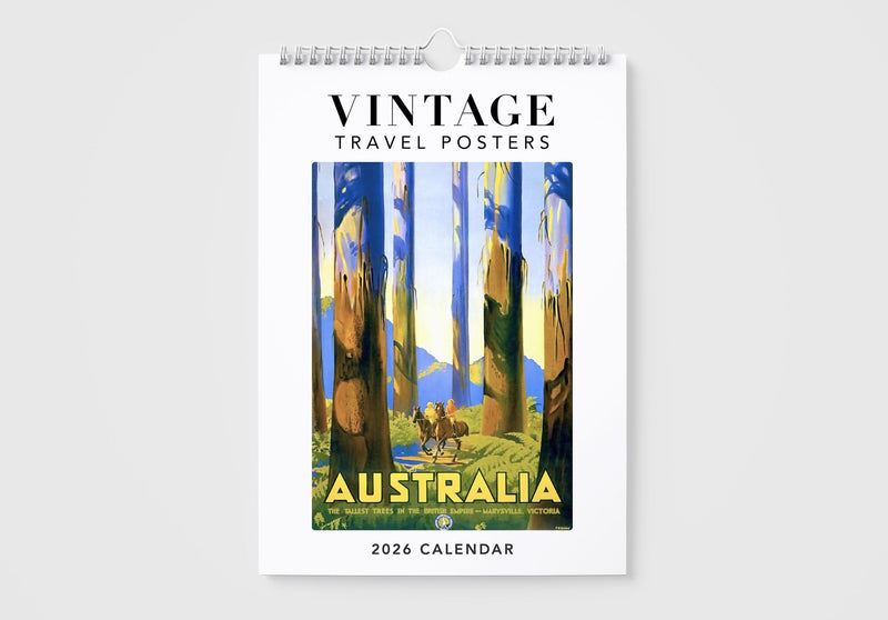 Vintage Travel Posters 2026 Wall Calendar