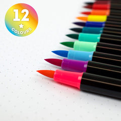 Bright Brush Markers - Set of 12