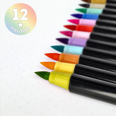 Brush Markers in Pastel Colours - Set of 12