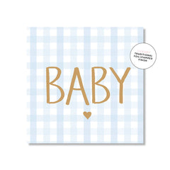Mini Card - Baby Blue Gingham