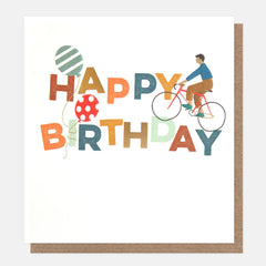Happy Birthday Bike And Balloons