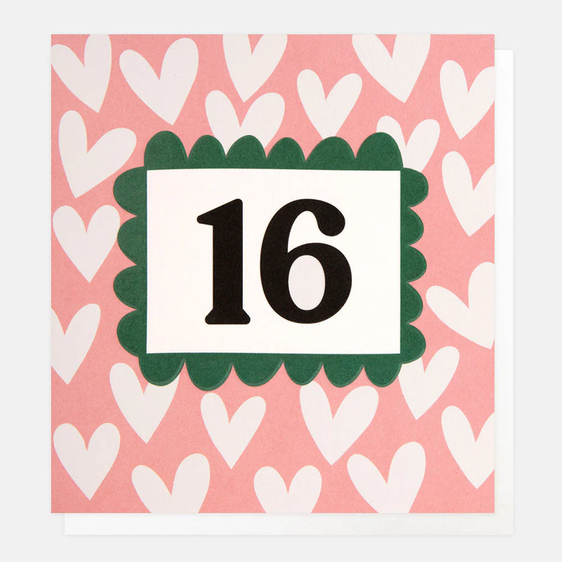 16th - White Hearts On Pink