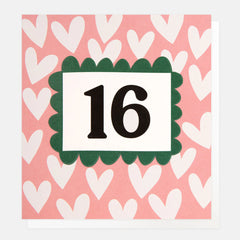 16th - White Hearts On Pink