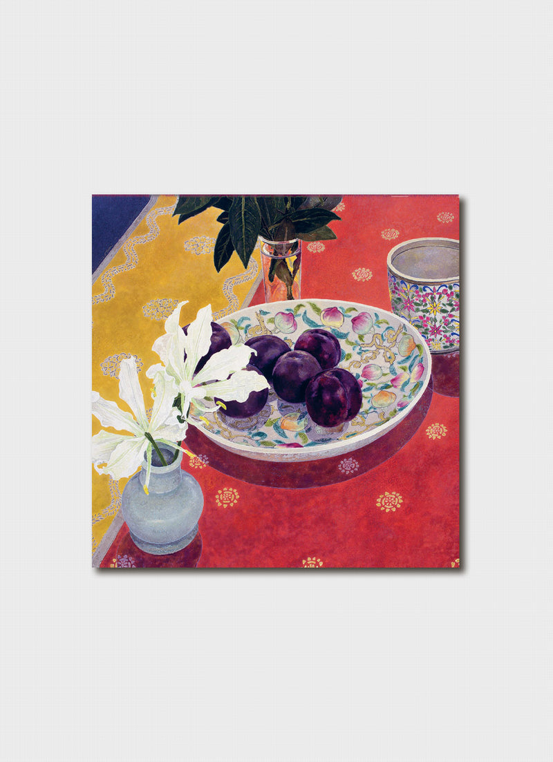 Cressida Campbell - Plums with Indian Cloth