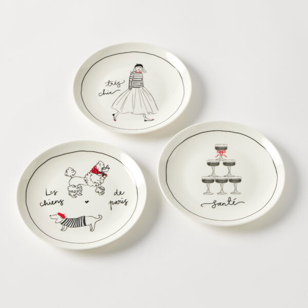 Bistro Blanc Petite Plate 3 Assorted Designs