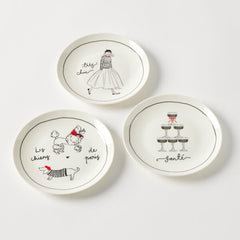 Bistro Blanc Petite Plate 3 Assorted Designs