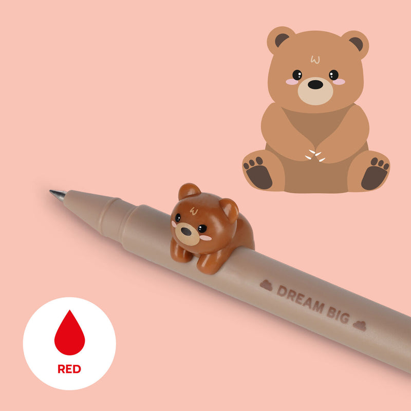 Gel Pen with Animal Decoration - Teddy Bear