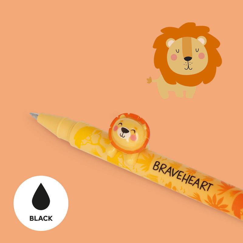 Gel Pen with Animal Decoration - Lion