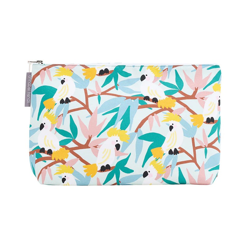 Cotton Cosmetic Bag - Large - White Cockatoos