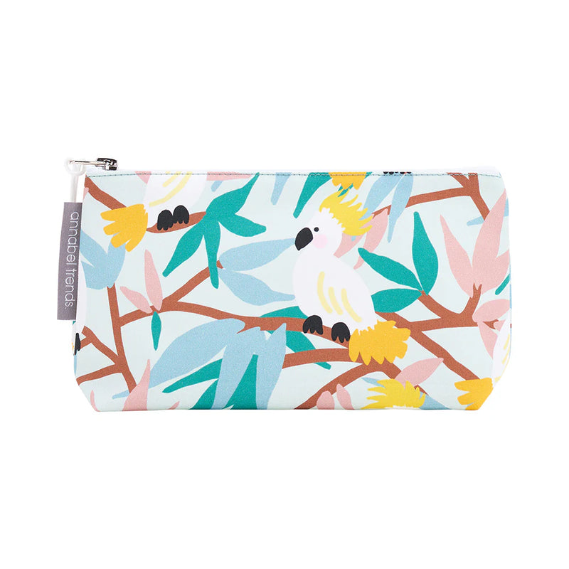 Cotton Cosmetic Bag - Small - White Cockatoos