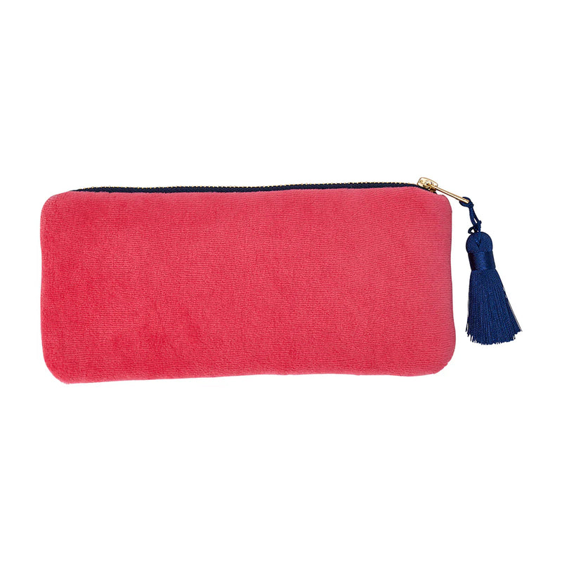 Velvet Makeup Pouch - Pink Crush