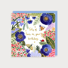 Lots of Love on Your Birthday - Bugs & Flowers